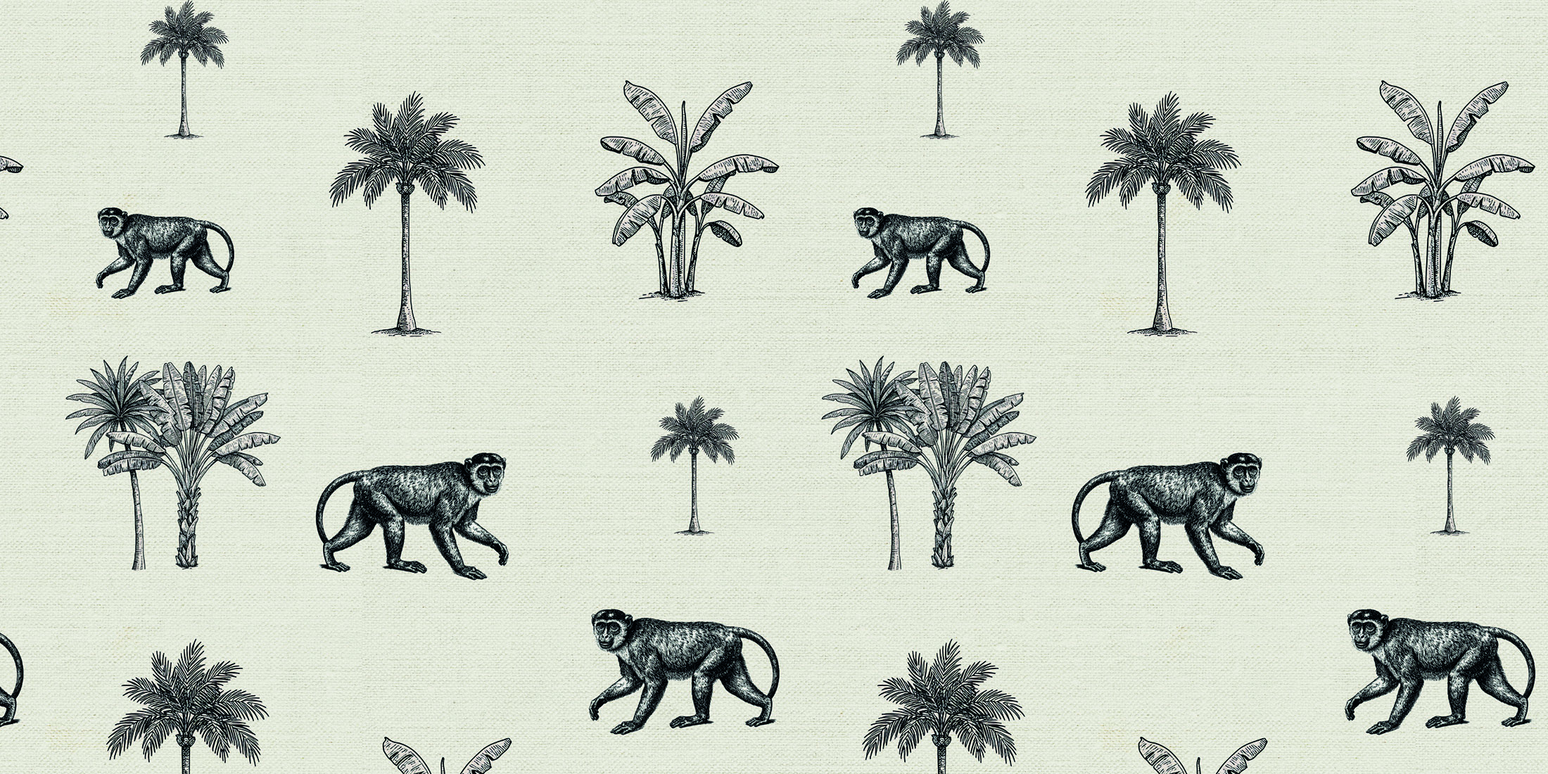 Singes au milieu des Palmiers