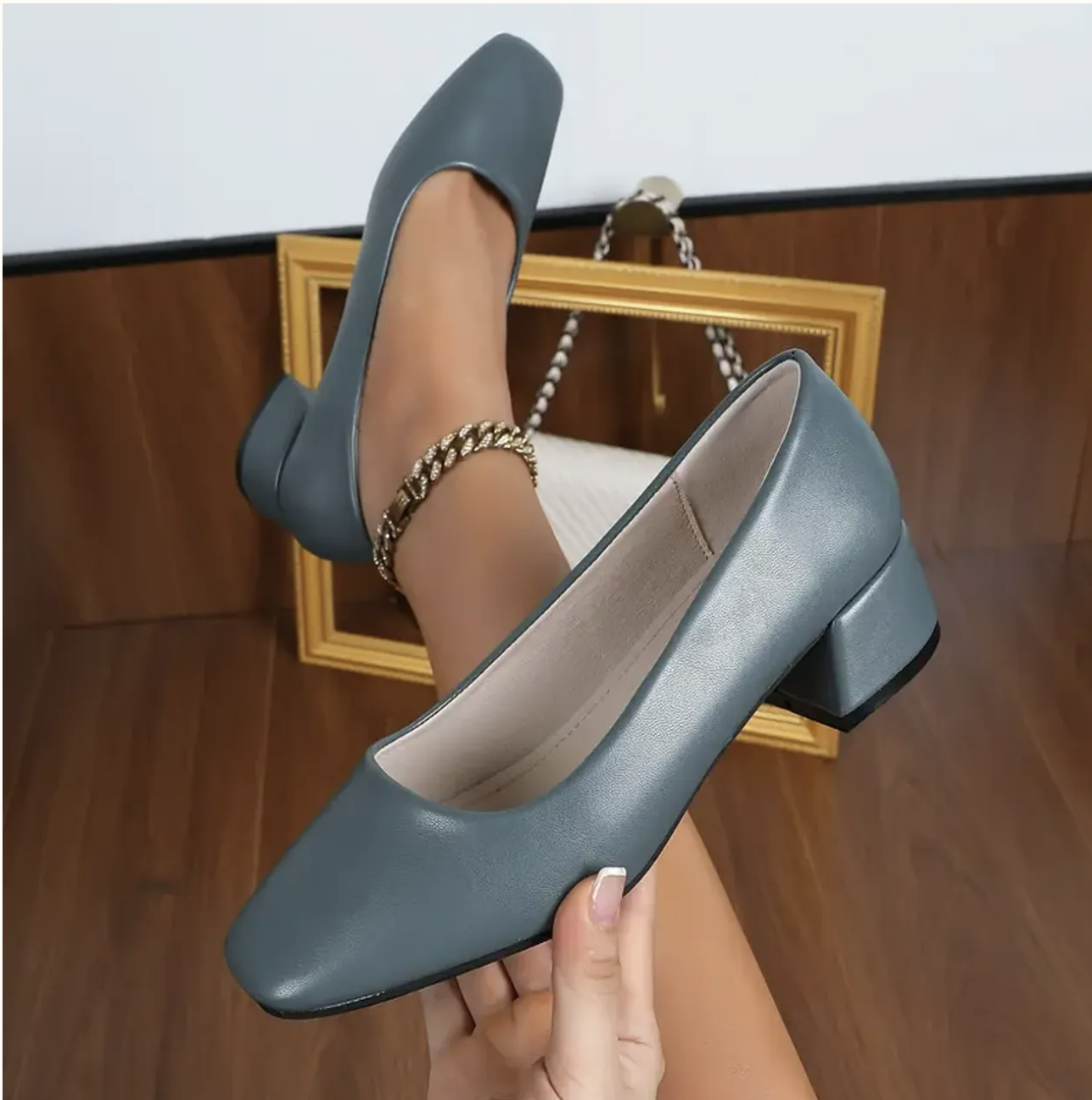 Elegant Everyday Pumps – Lightweight Low Heels with Square Toe & All-Season Comfort for Women