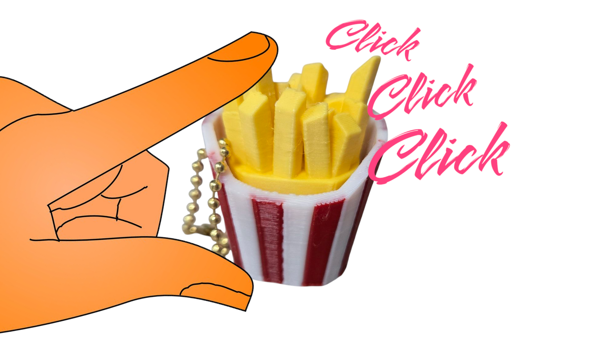 Foodie Fidget Clicker Keychains
