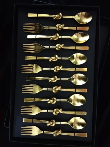 Brass Fork Spoon Set