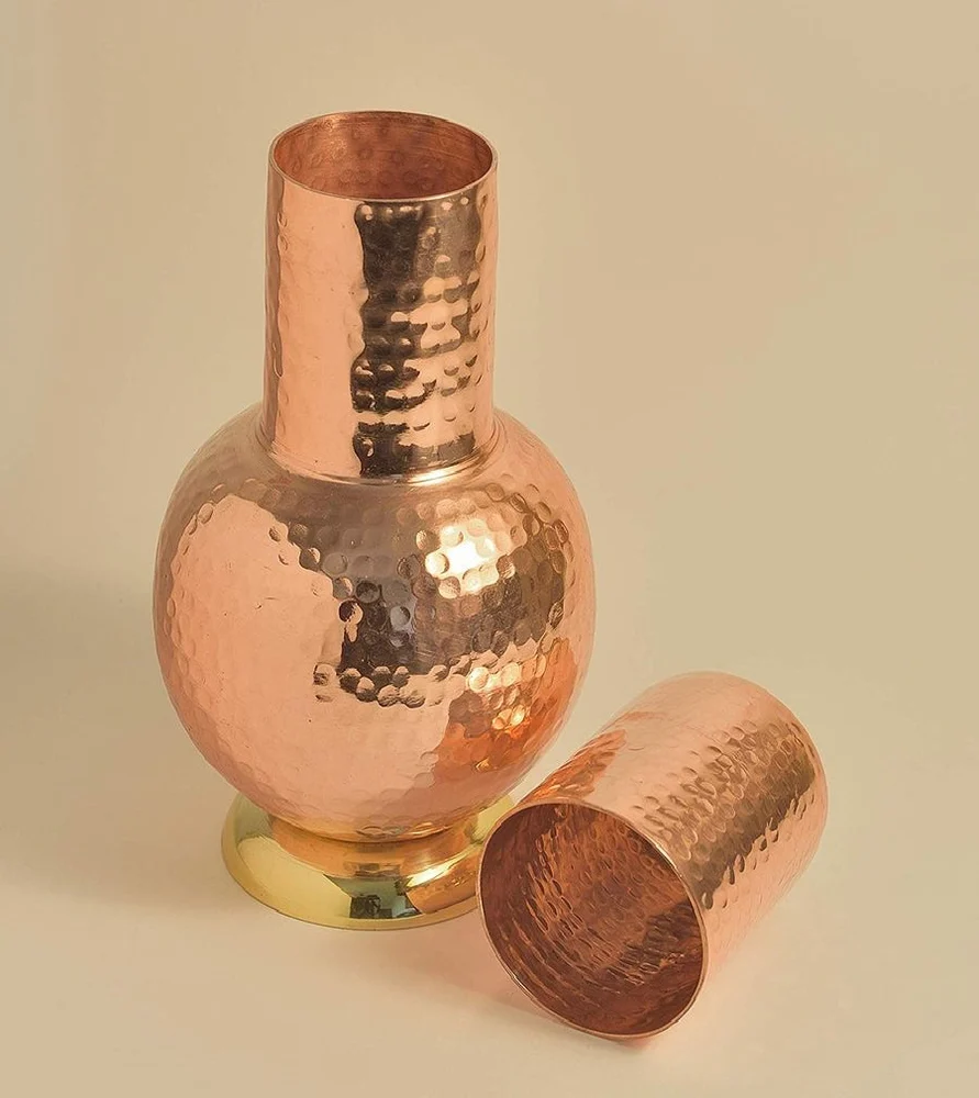 Copper Water Pot With Glass