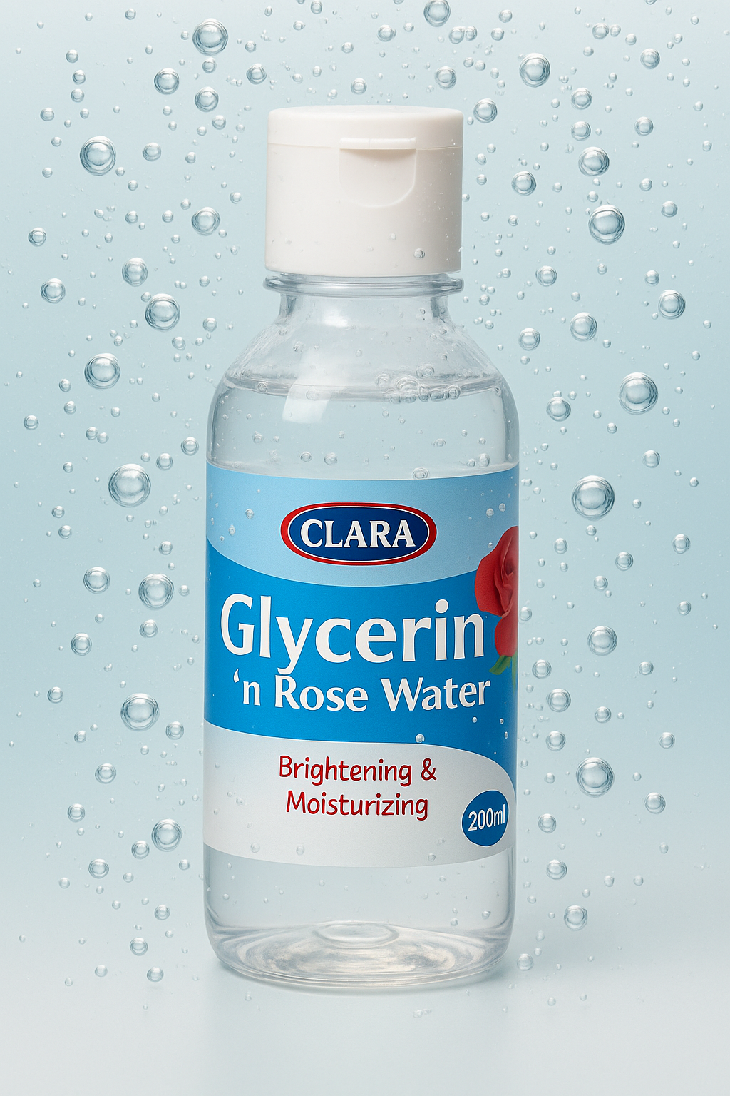 Clara Glycerin & Rose Water – 200ml Hydrating Toner & Moisturizer for Dry and Combination Skin
