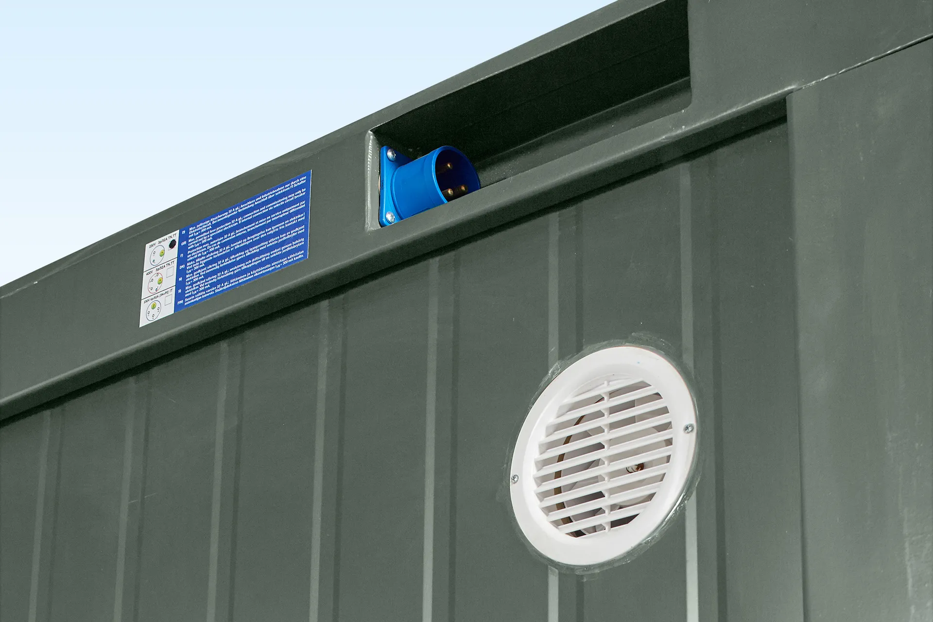 1+1 Double Mains Toilet 2.4m x 1.4m (RAL 6007)