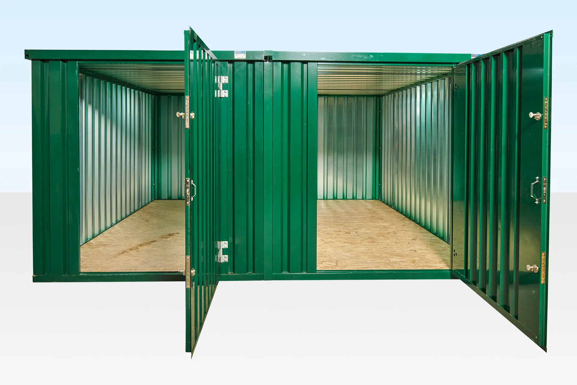 4m x 4.2m Side Linked Flat Pack Container Bundle (Powder Coated)
