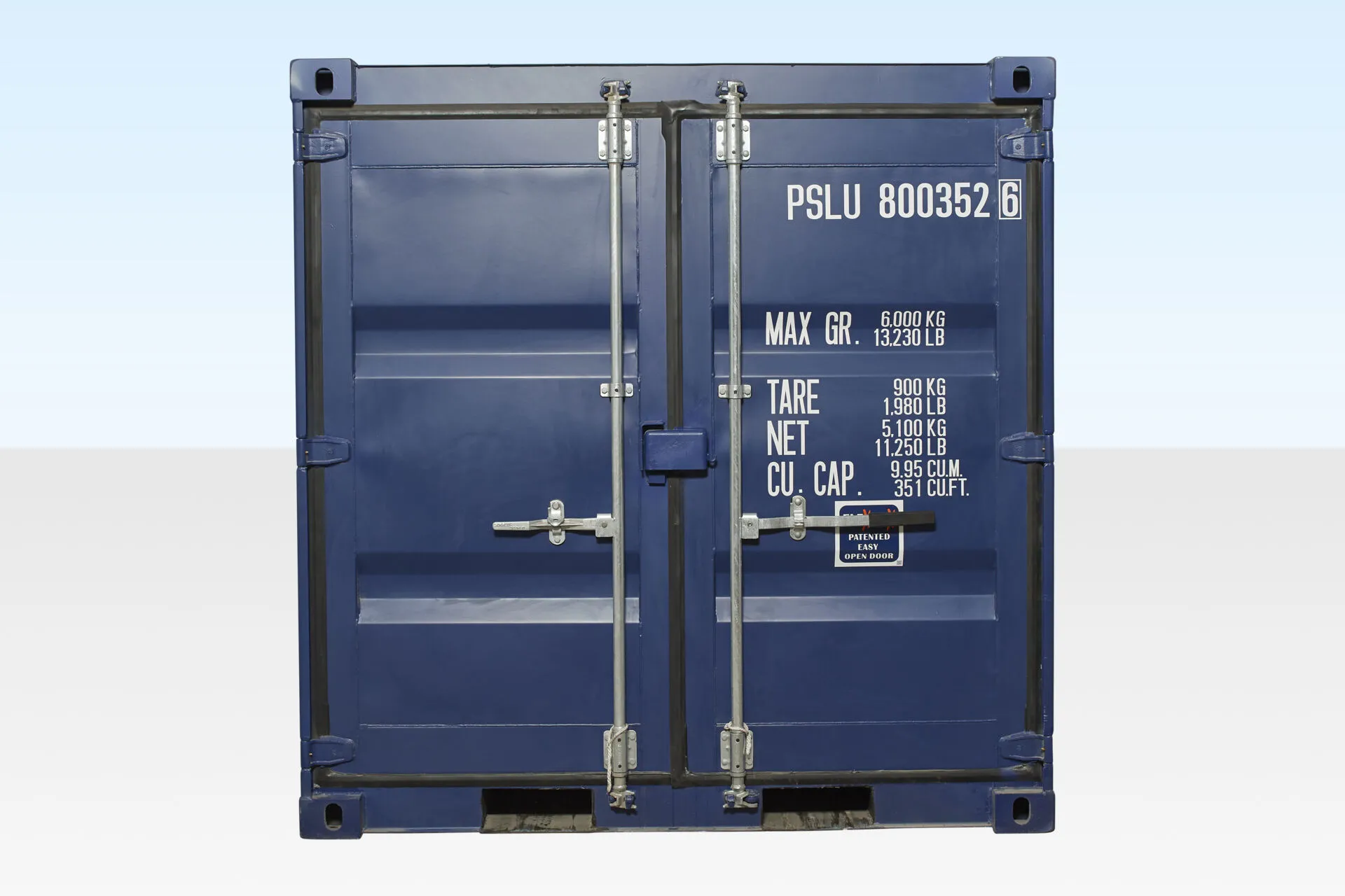 8ft Shipping Container (One Trip) Blue (RAL 5013)