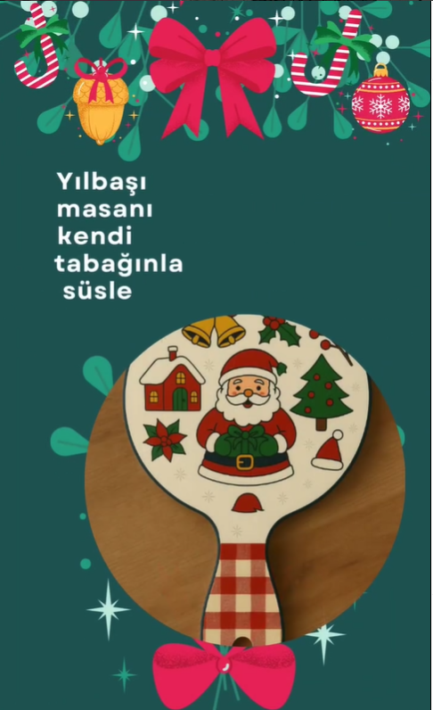 Yılbaşı temalı Çini Tabak 