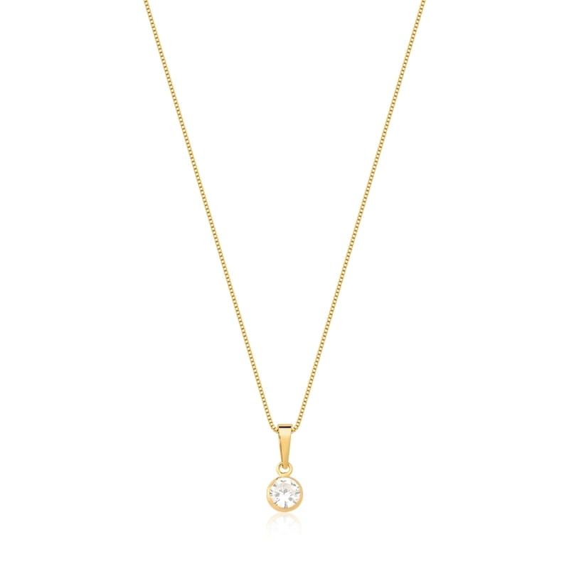 Colar no banho em Ouro com Pingente em Zirconia