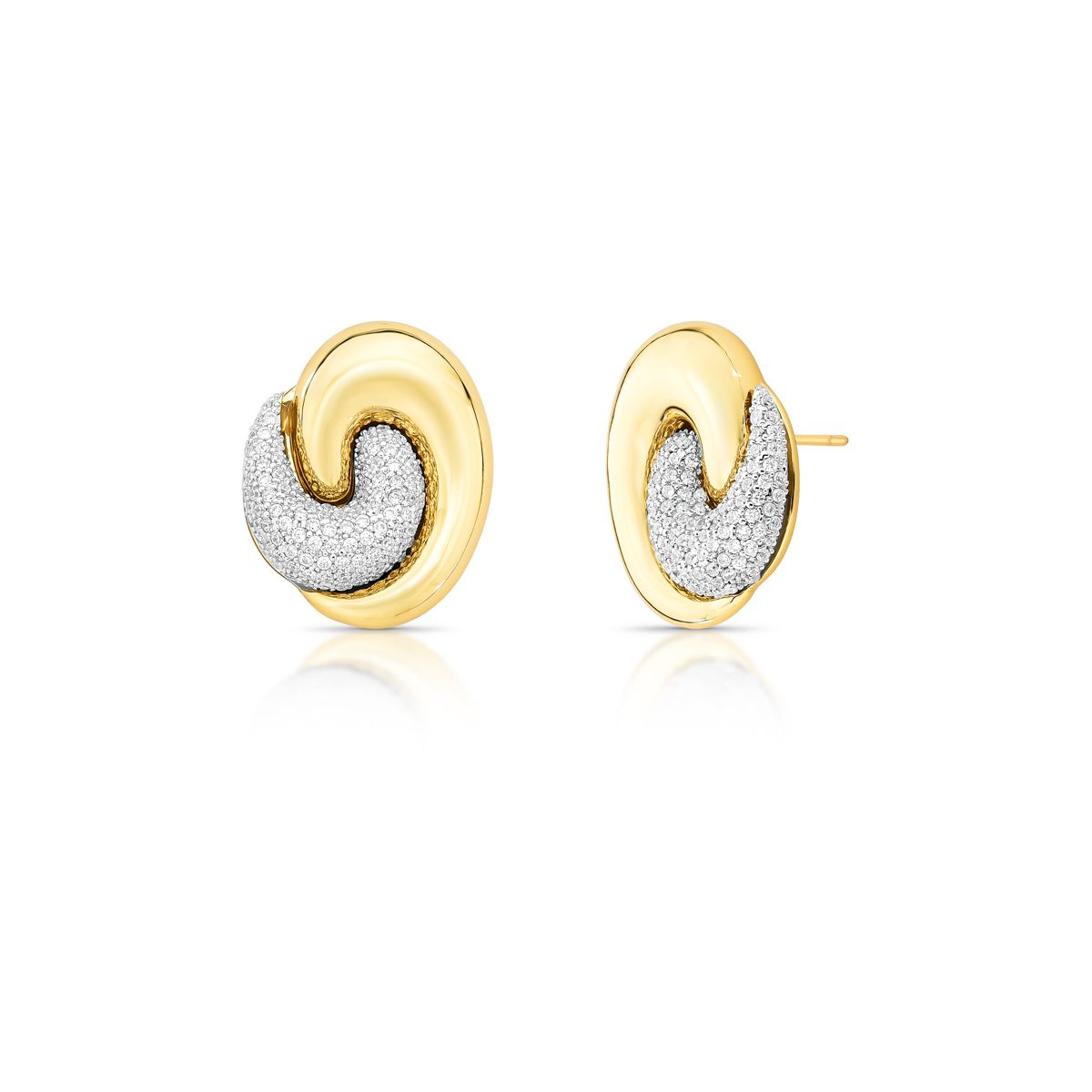Brinco Esculturado Dourado com Zirconias