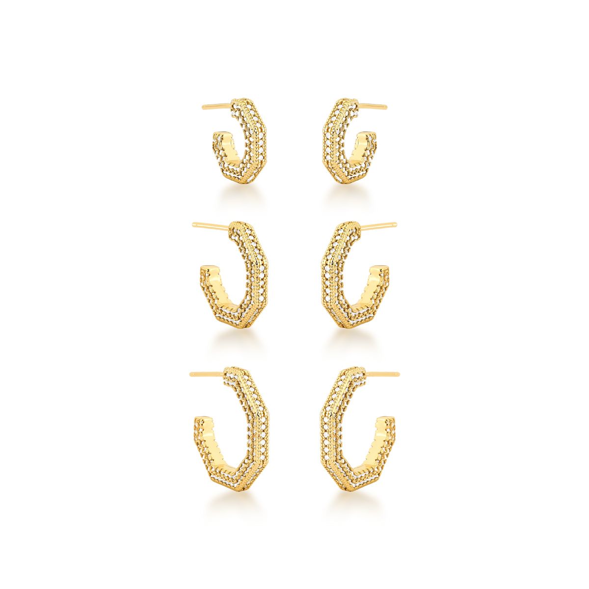 Conjunto de Brincos Dourados