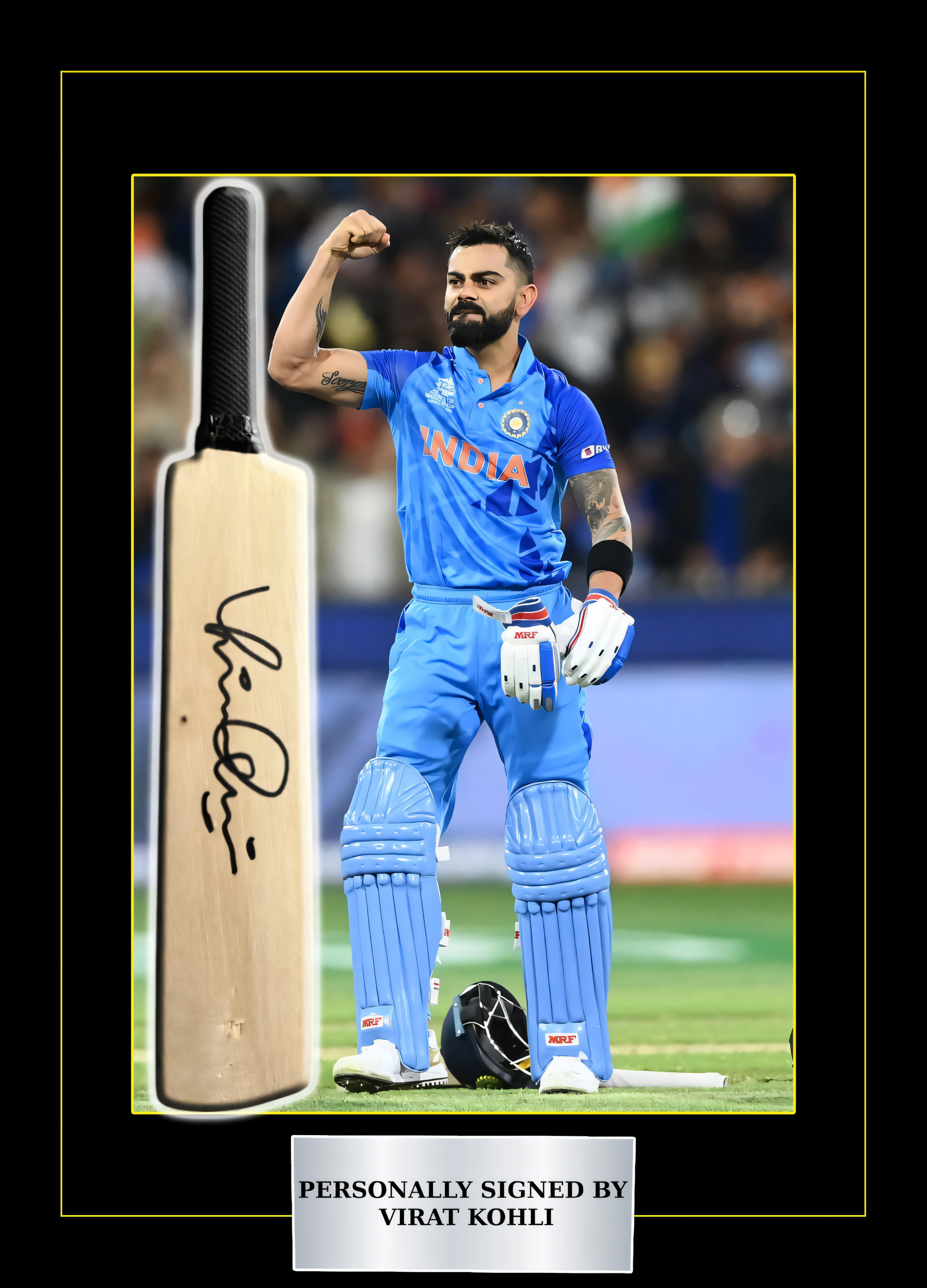 Virat Kohli Signed Minibat