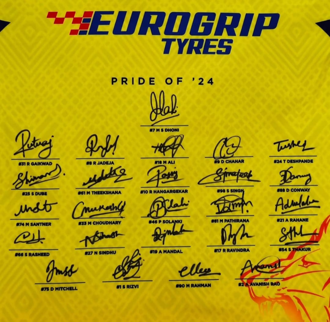 CSK 2024 Squad Hand-Signed Jersey 