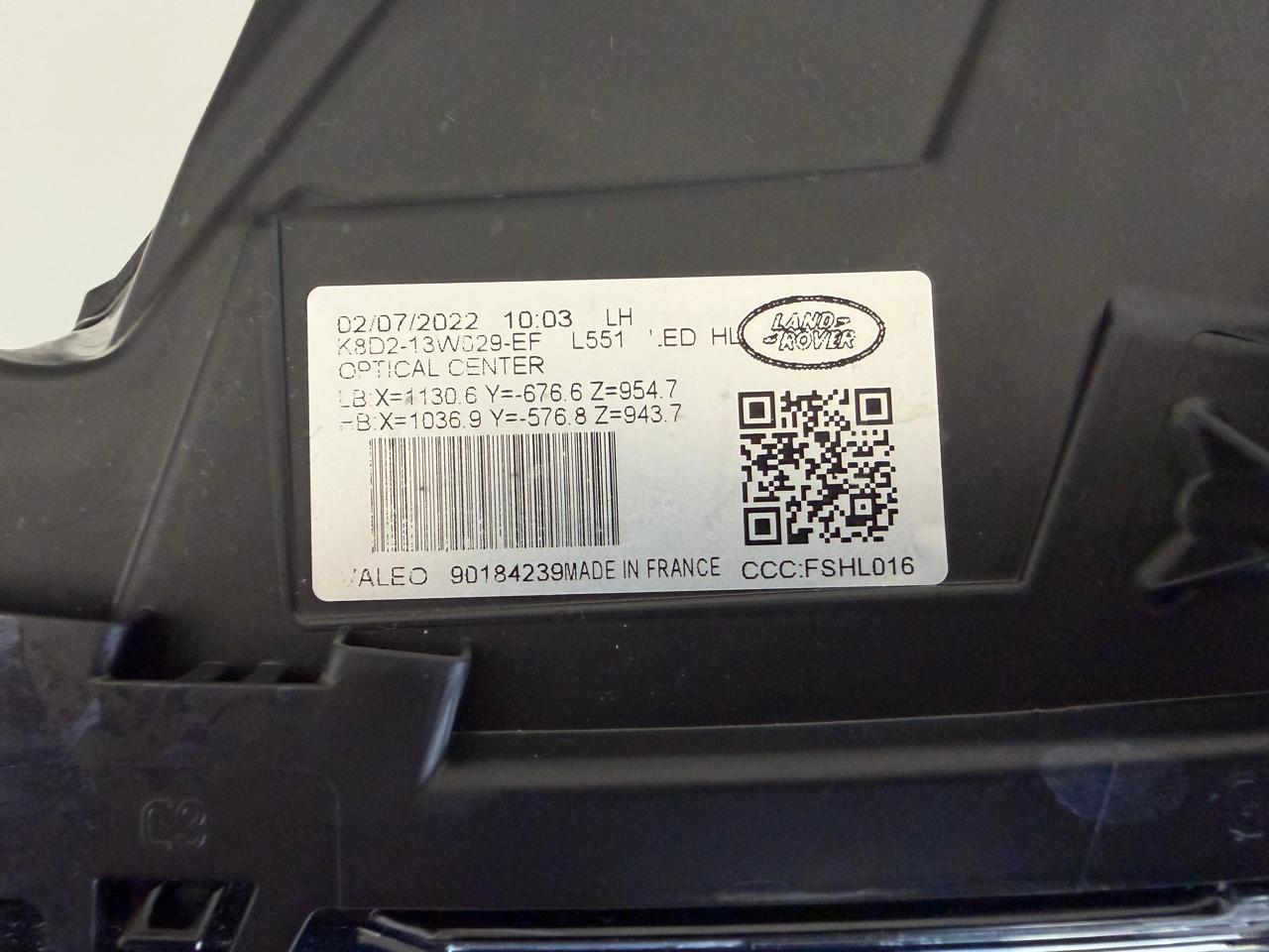 🔥 Faro Izquerda Full LED Land Rover Range Rover Evoque II (L551)