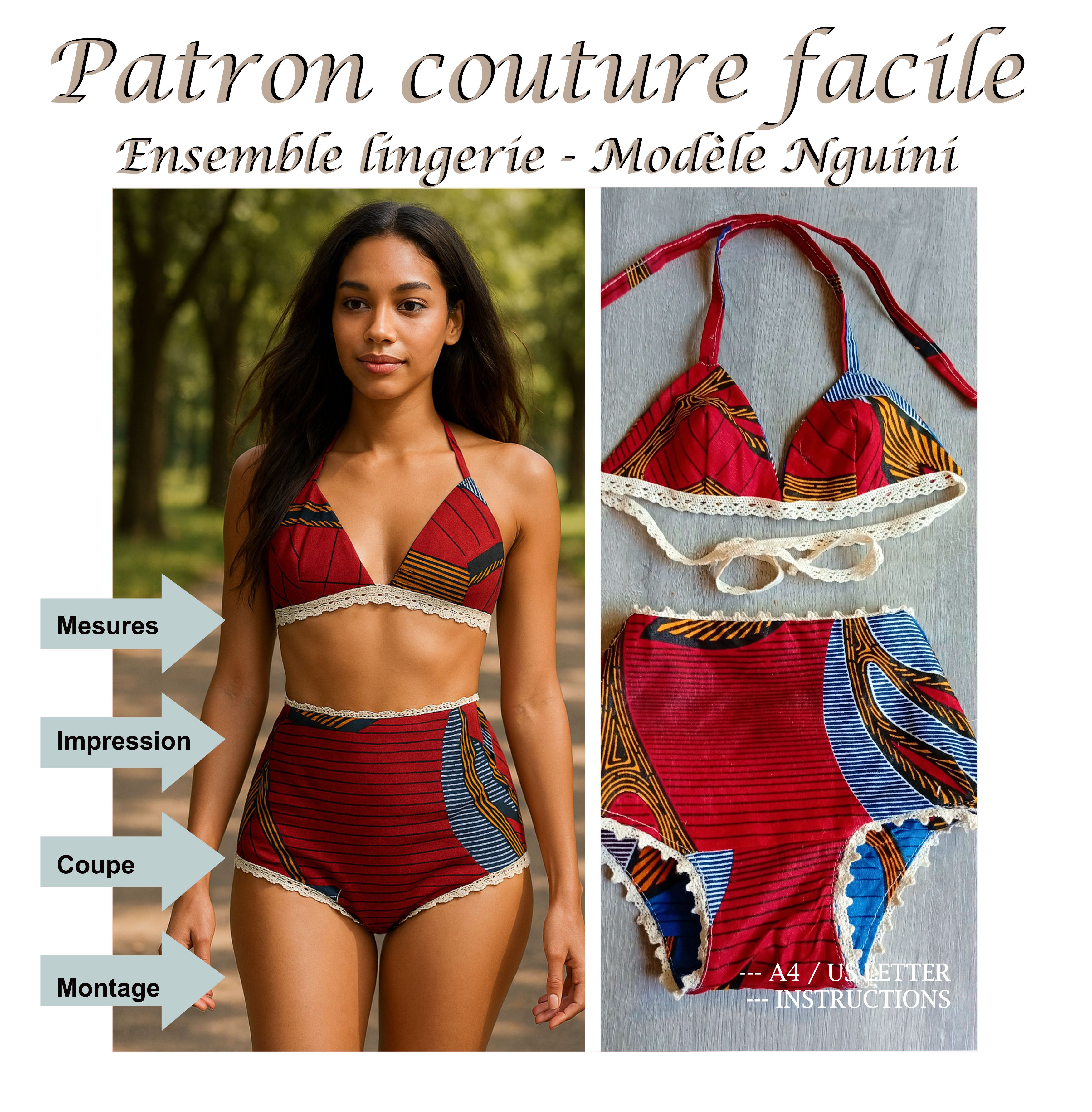 PATRON ENSEMBLE LINGERIE FEMME DEUX PIECES A IMPRIMER