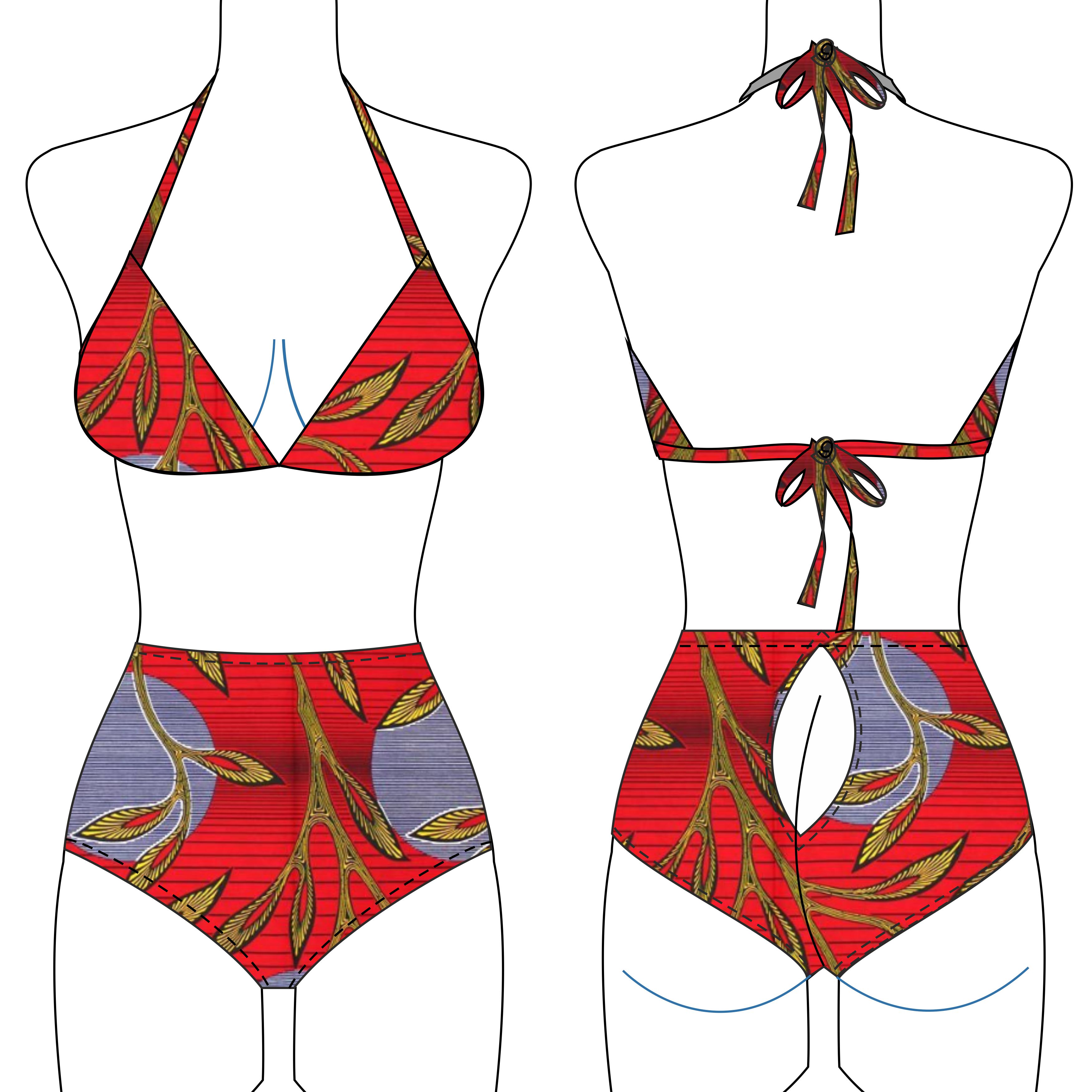 PATRON ENSEMBLE LINGERIE FEMME DEUX PIECES A IMPRIMER