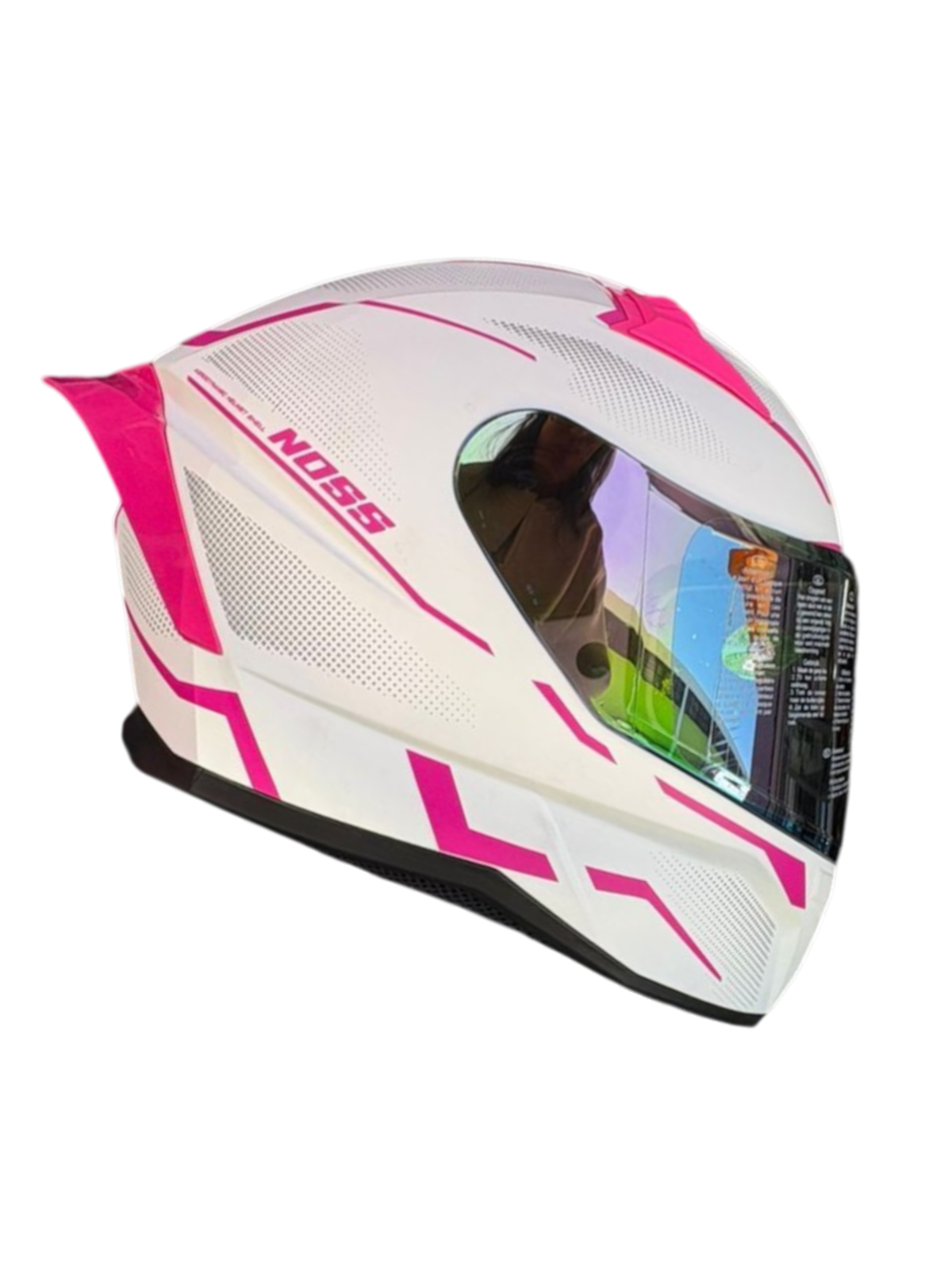 CASCO NOSS 869 BLANCO CON ROSA