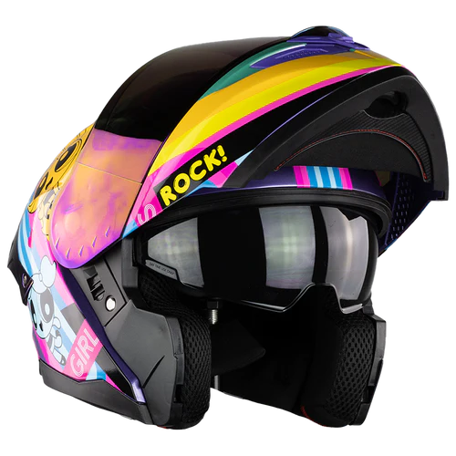 CASCO STARK CHICAS SUPERPODEROSAS ROCK GIRL MORADO