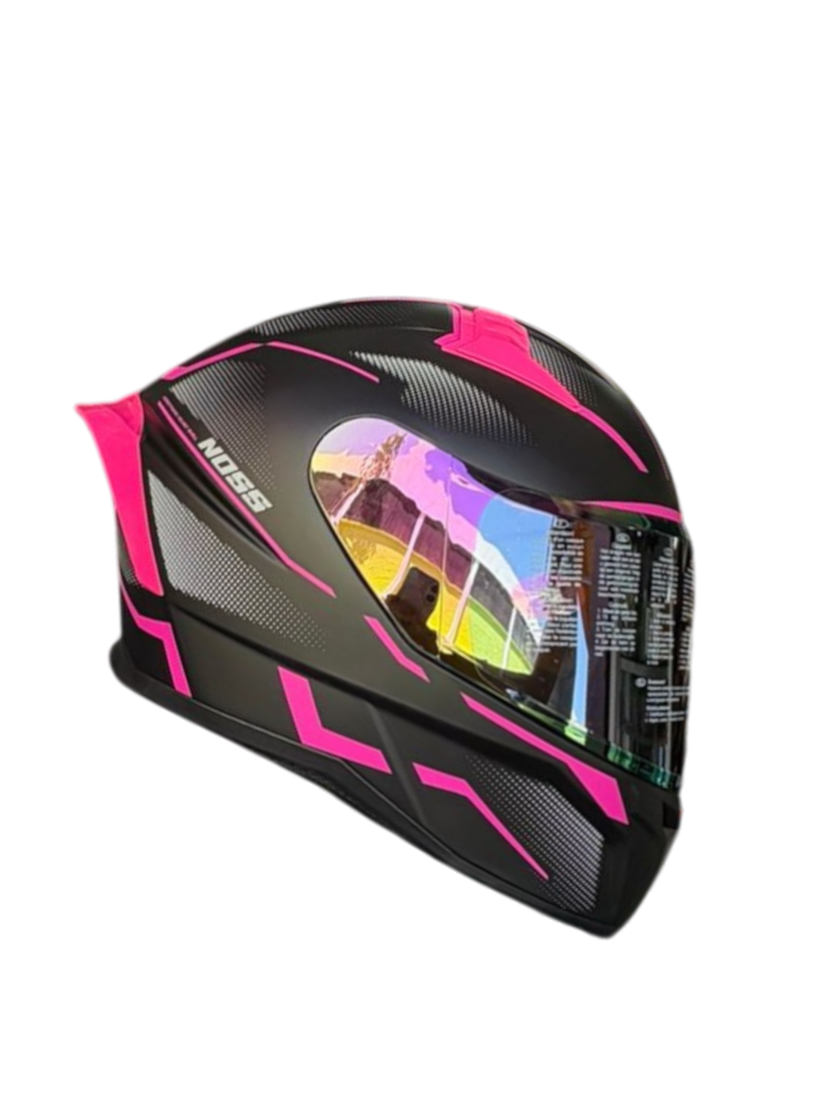 CASCO NOSS 869 NEGRO CON ROSA