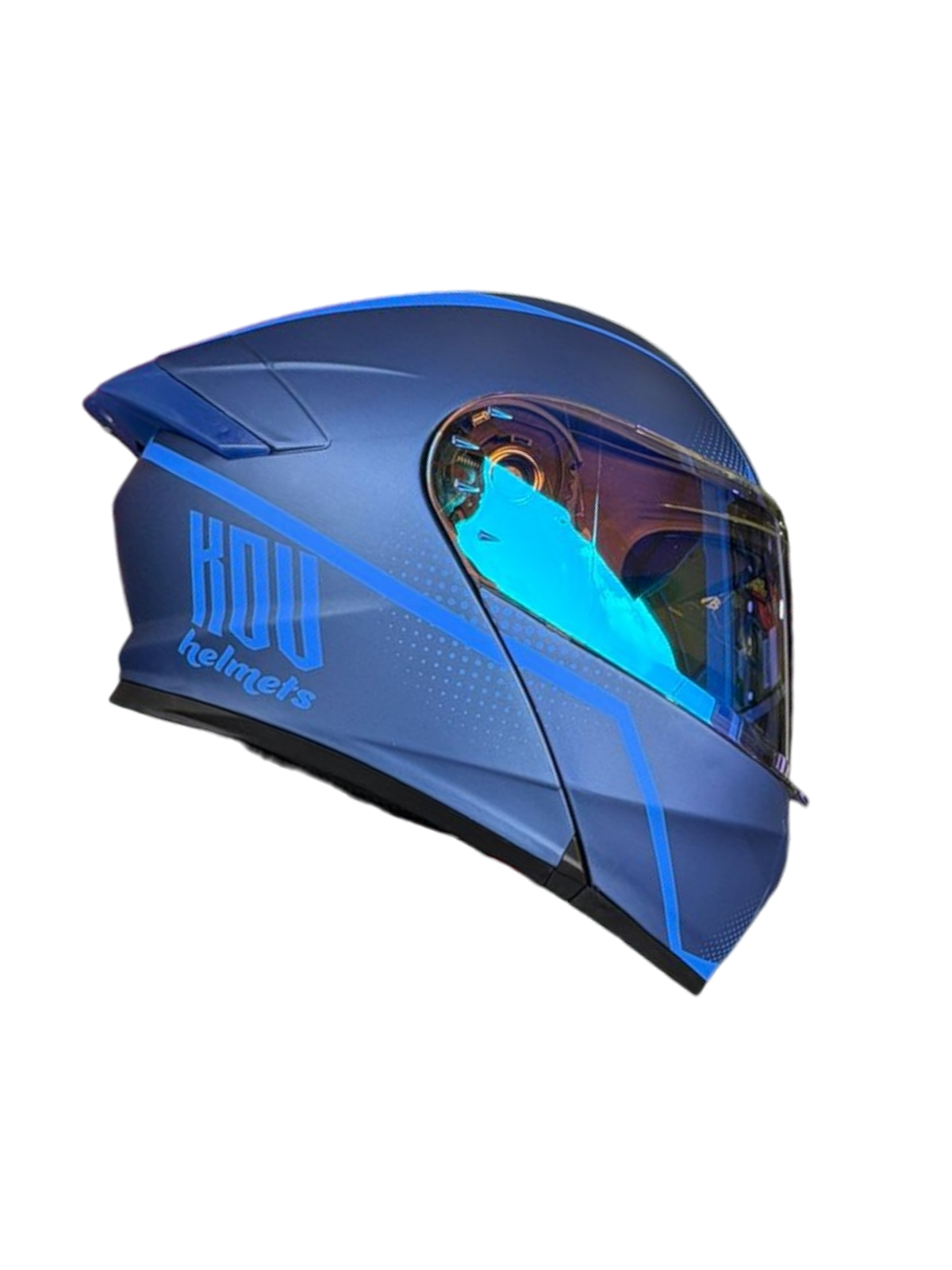 CASCO THUNDER WAVES AZUL CON LUZ LED