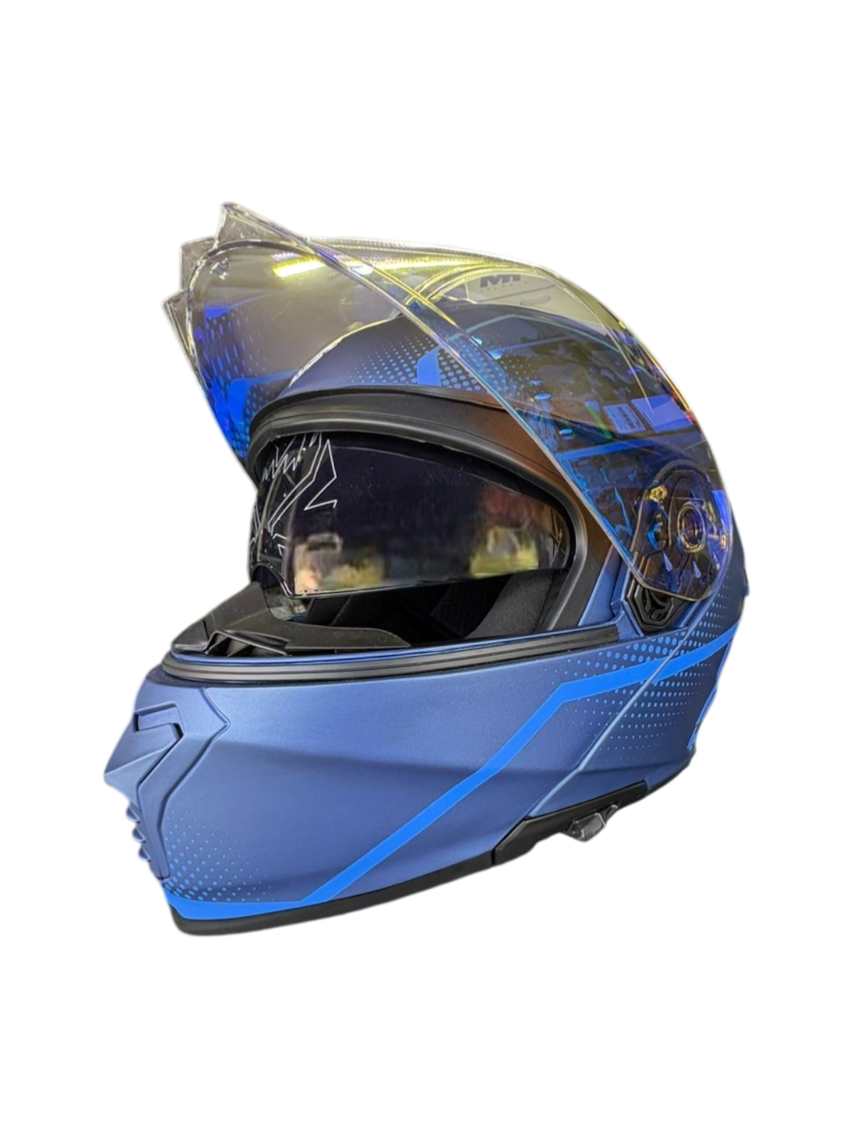 CASCO THUNDER WAVES AZUL CON LUZ LED