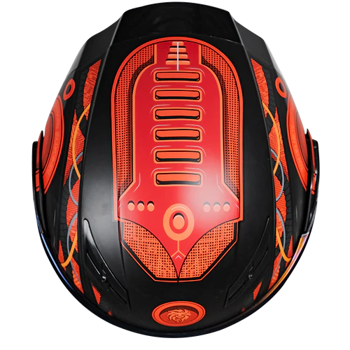 CASCO ESTELAR CYBORG ROJO CON LUZ LED