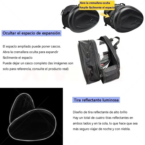 Alforjas impermeables negras 38-52L