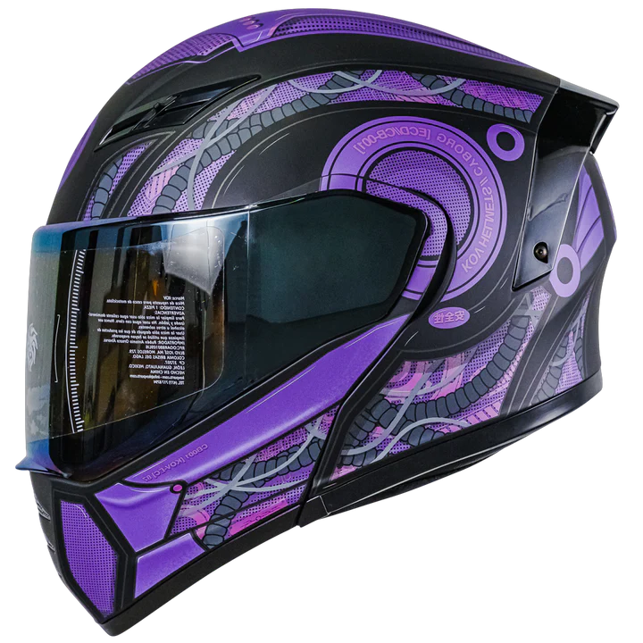 CASCO ESTELAR CYBORG MORADO CON LUZ LED