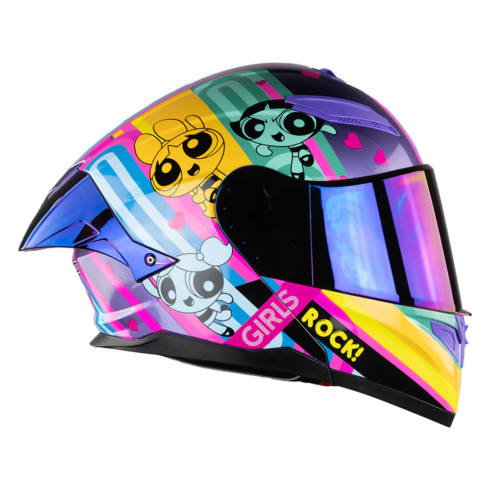 CASCO STARK CHICAS SUPERPODEROSAS ROCK GIRL MORADO