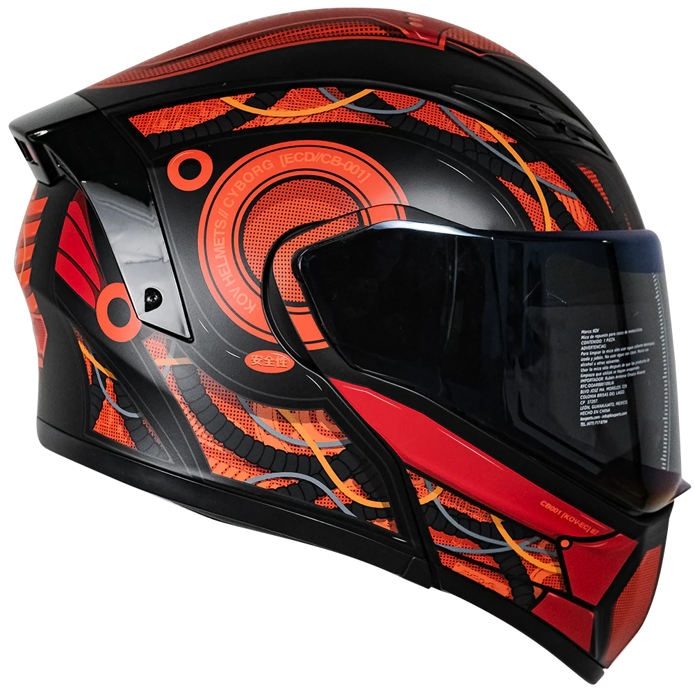 CASCO ESTELAR CYBORG ROJO CON LUZ LED