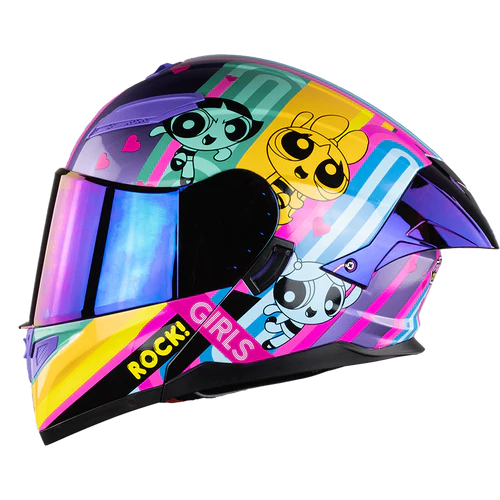 CASCO STARK CHICAS SUPERPODEROSAS ROCK GIRL MORADO