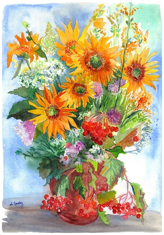 Sunflowers In Vase