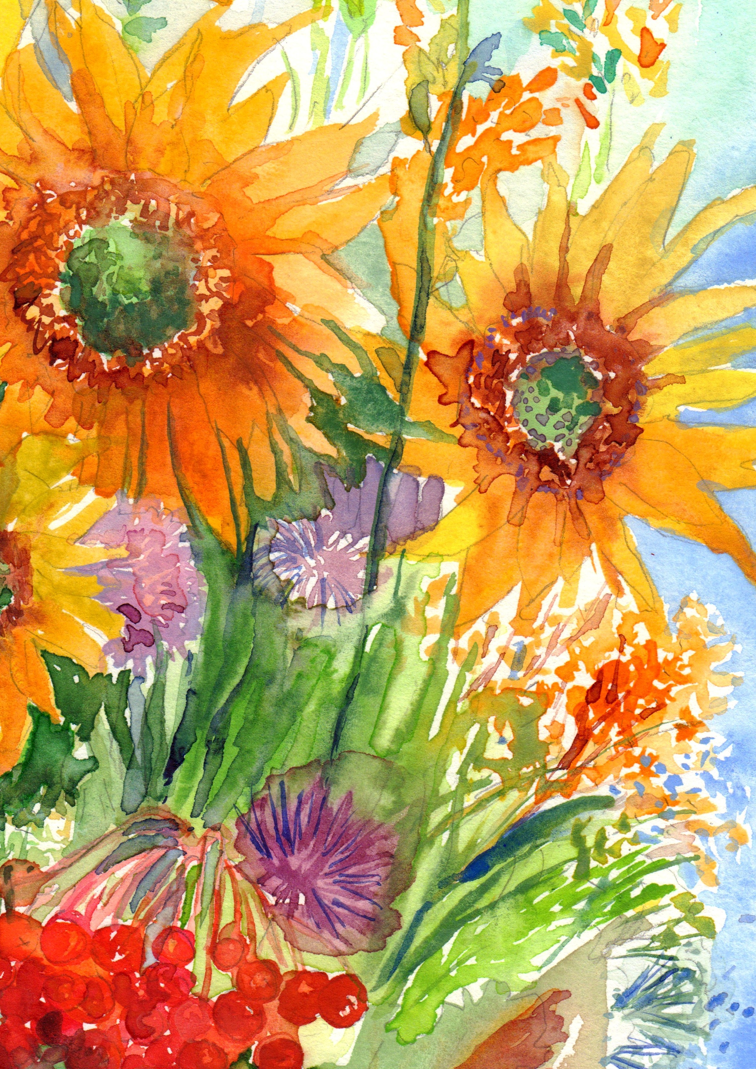 Sunflowers In Vase