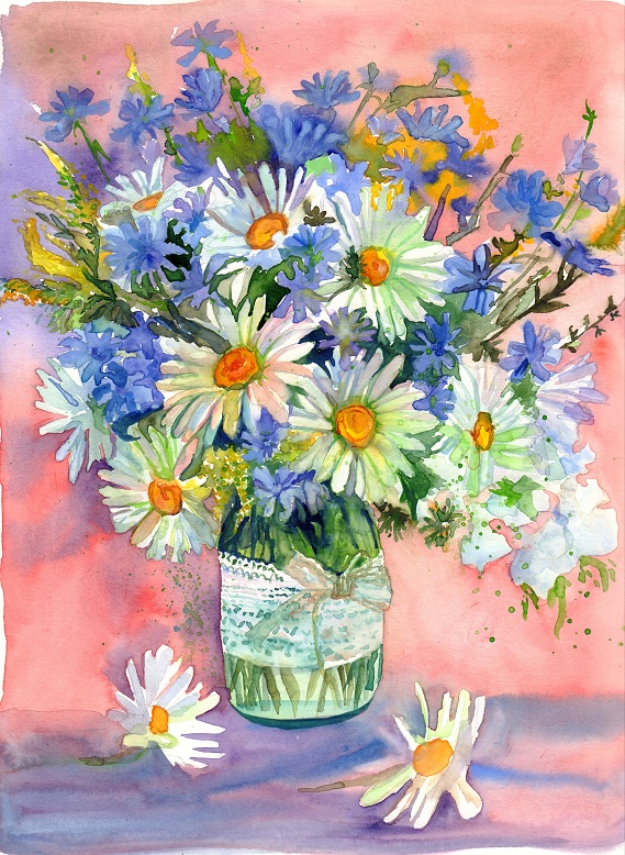 Bouquet With Cornflowers