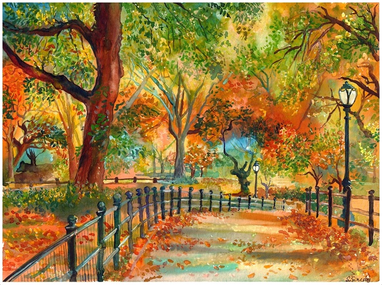 Central Park Autumn In New York