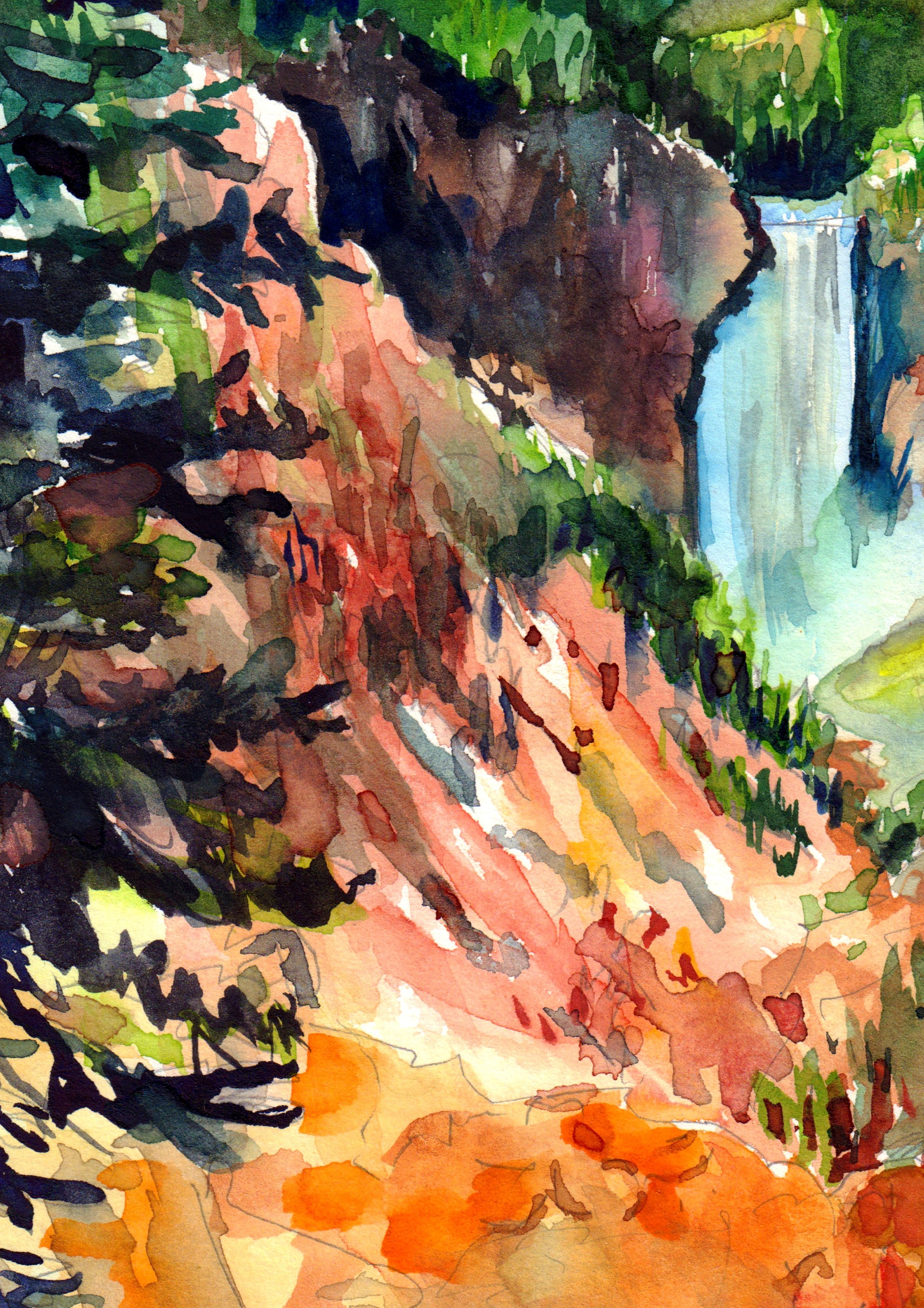 A Waterfall At Yellowstone National Park