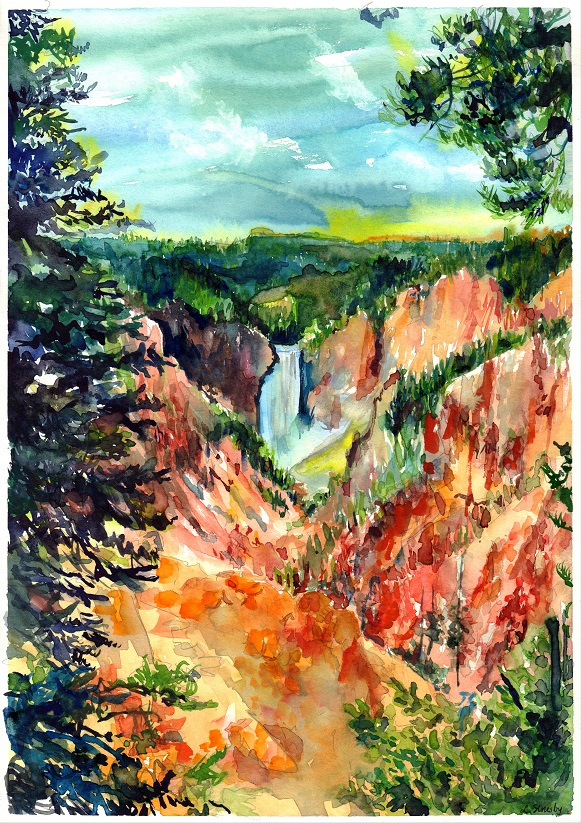 A Waterfall At Yellowstone National Park
