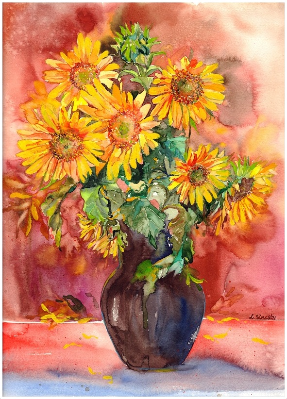 Vase With Sunflowers
