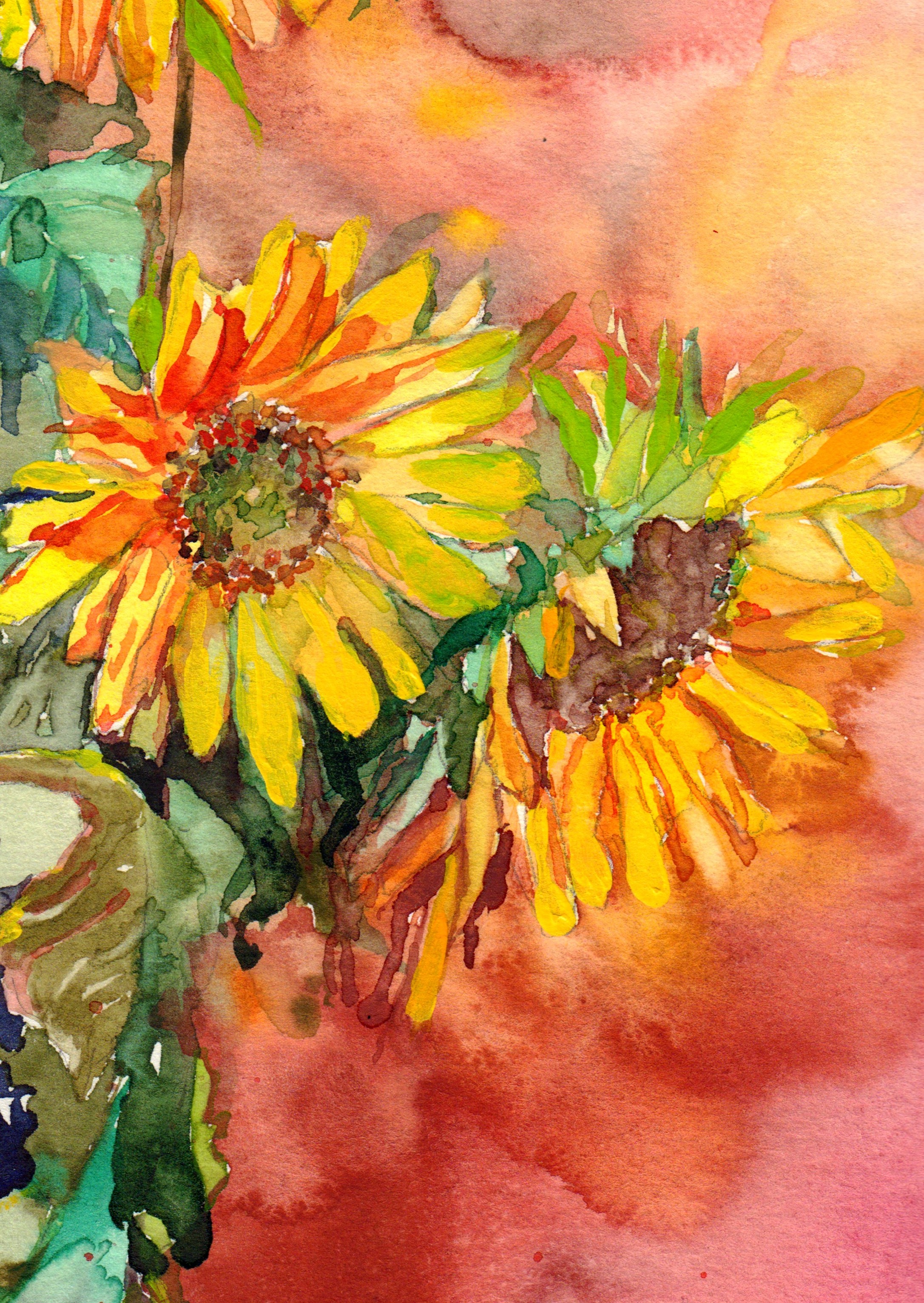 Vase With Sunflowers