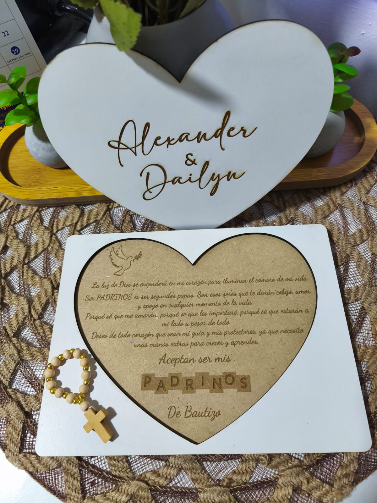 Cuadro para Petición de Padrinos de Bautizo Personalizado