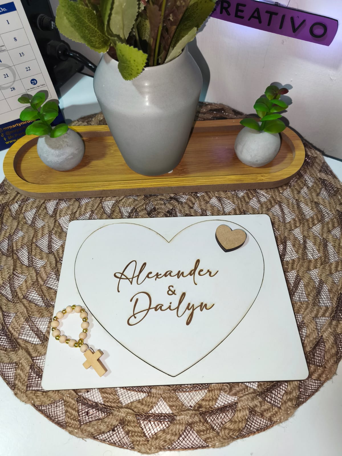 Cuadro para Petición de Padrinos de Bautizo Personalizado
