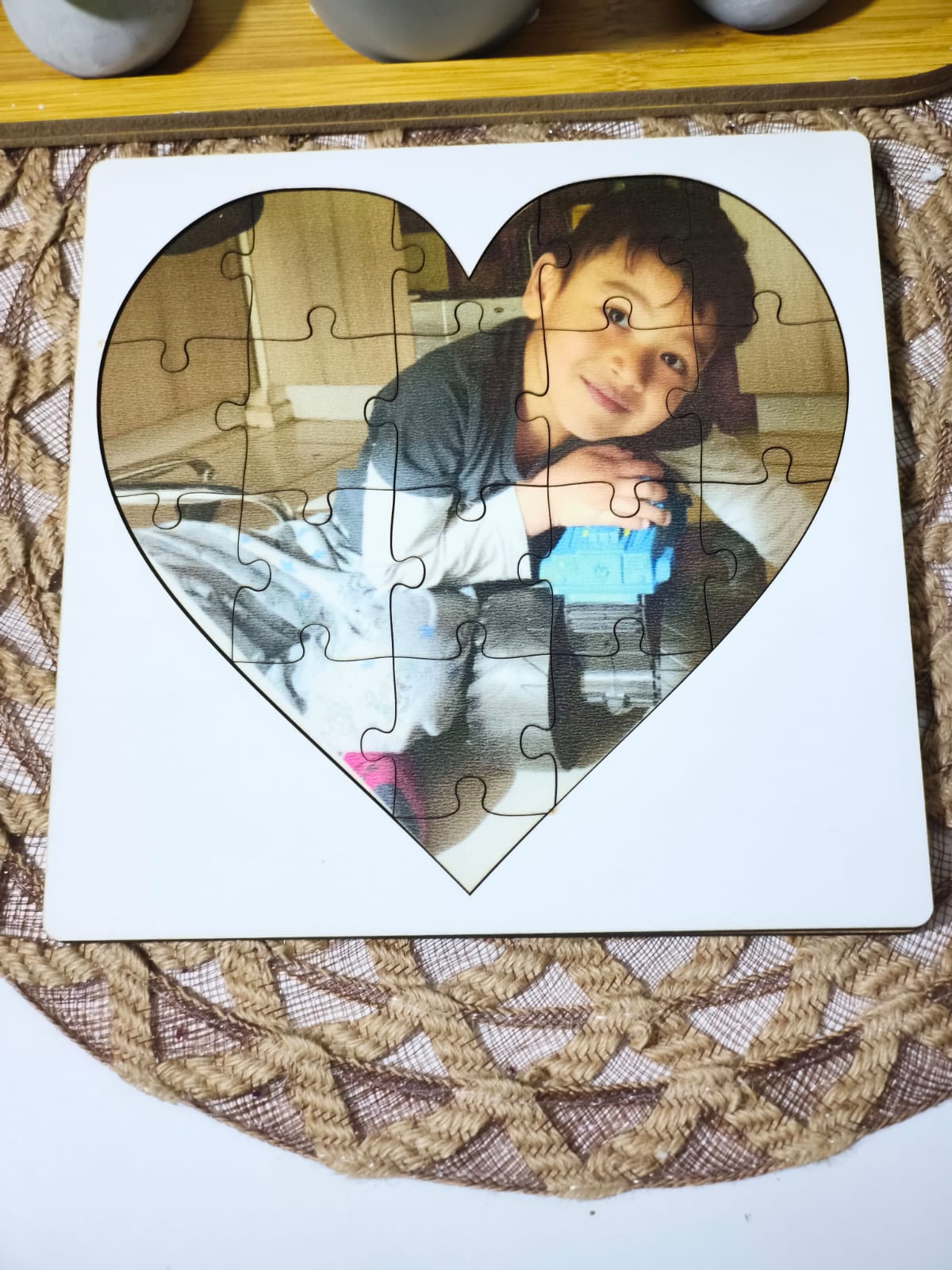 Puzzle  de Madera personalizado forma de  Corazón