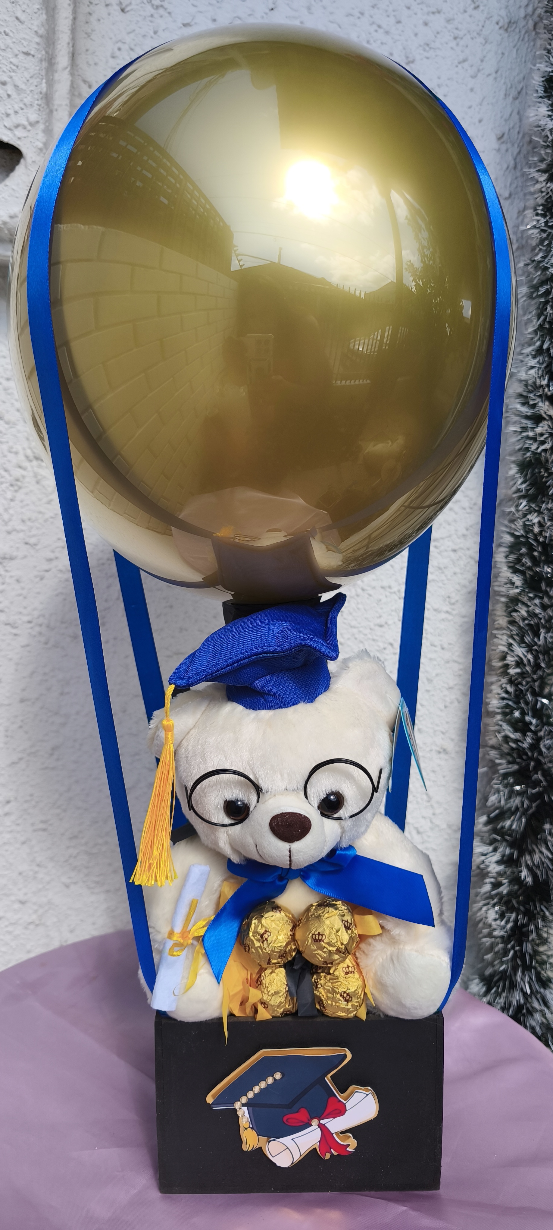 Oso de Graduación con Globo