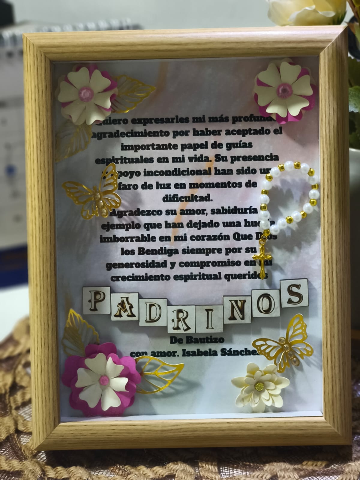 Cuadro de Agradecimiento para Padrinos