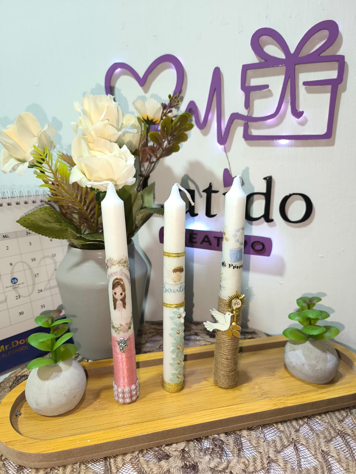 Vela de Bautizo Decorativa