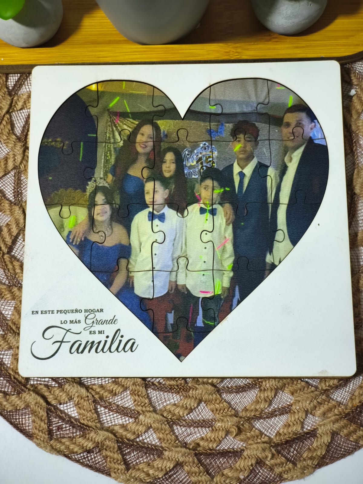 Puzzle  de Madera personalizado forma de  Corazón