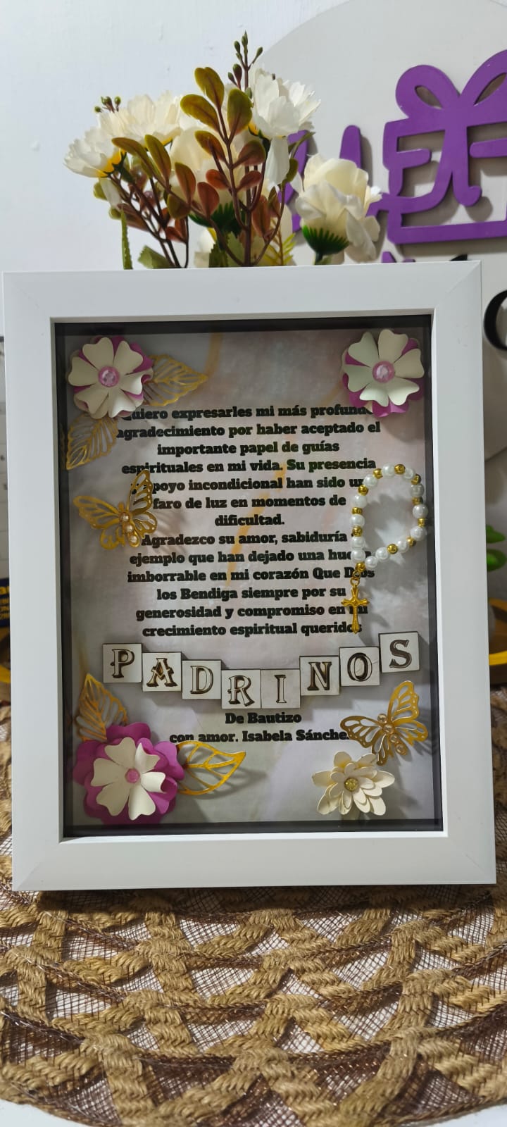 Cuadro de Agradecimiento para Padrinos