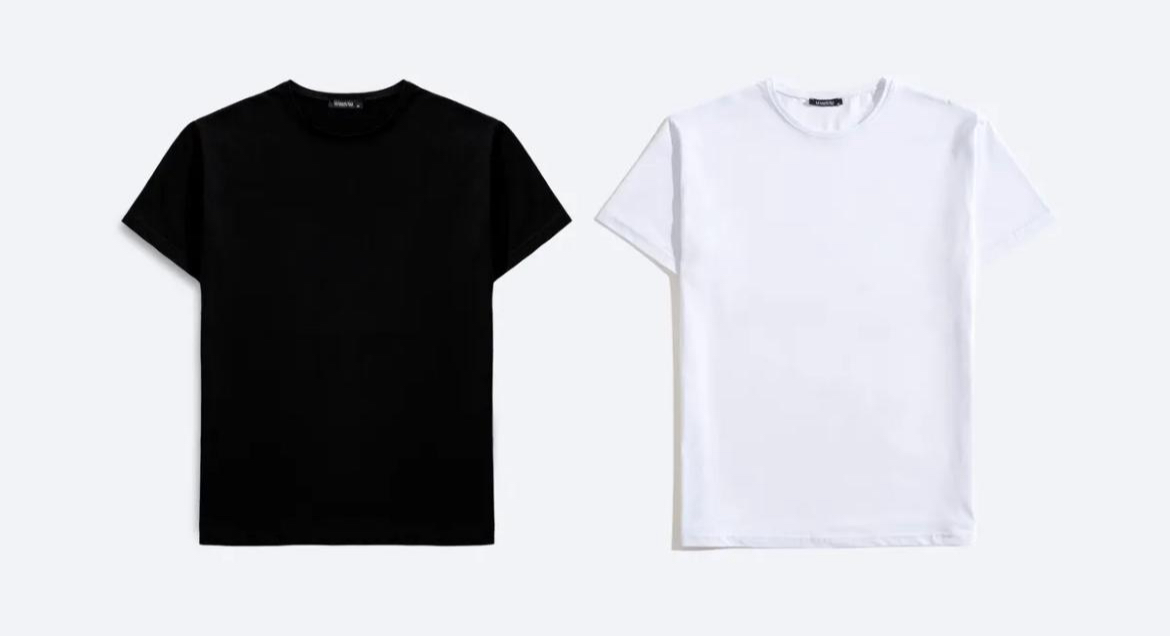 Two black and white basic T-shirts