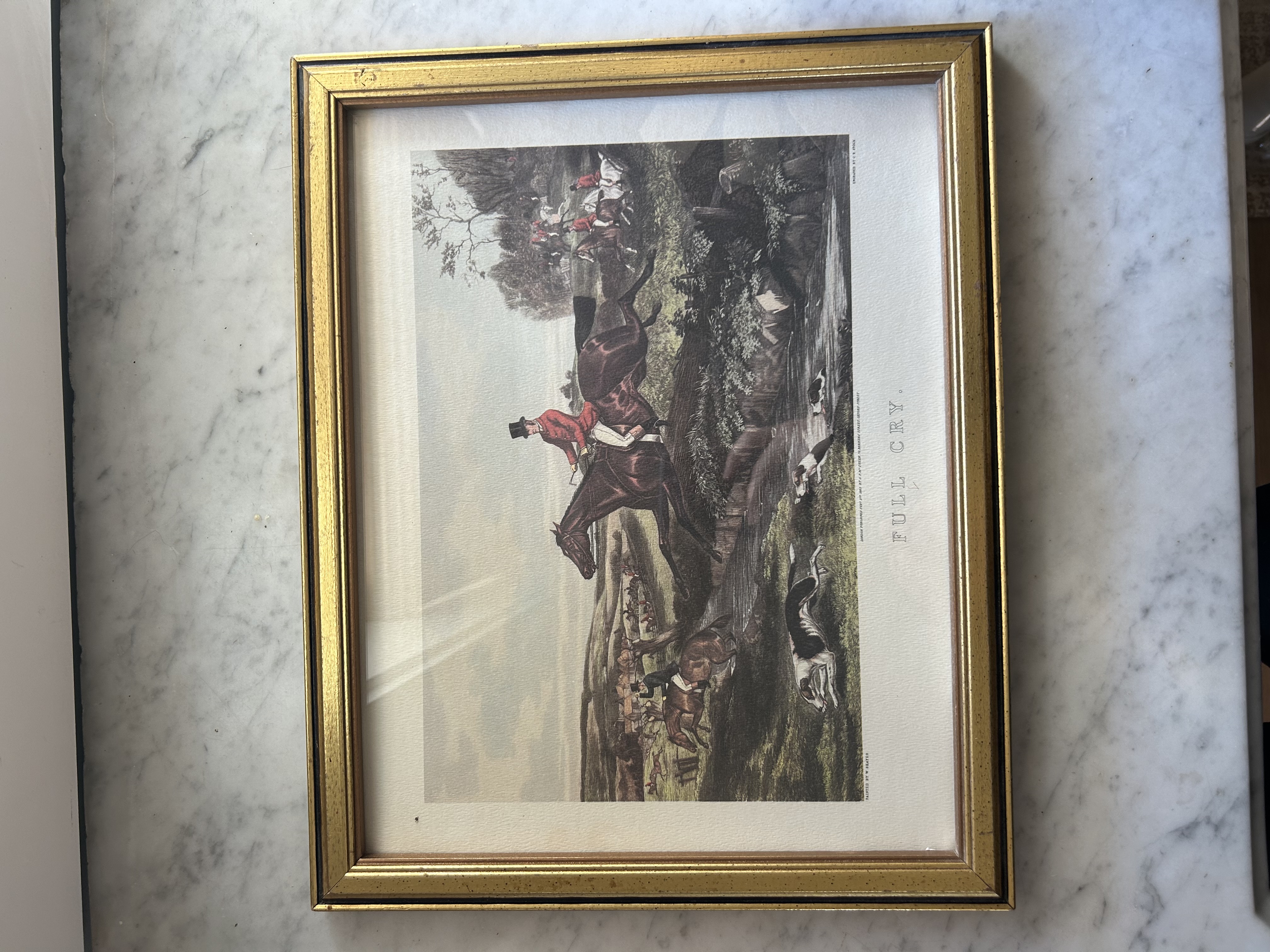 Vintage Hunting Scene Framed Print