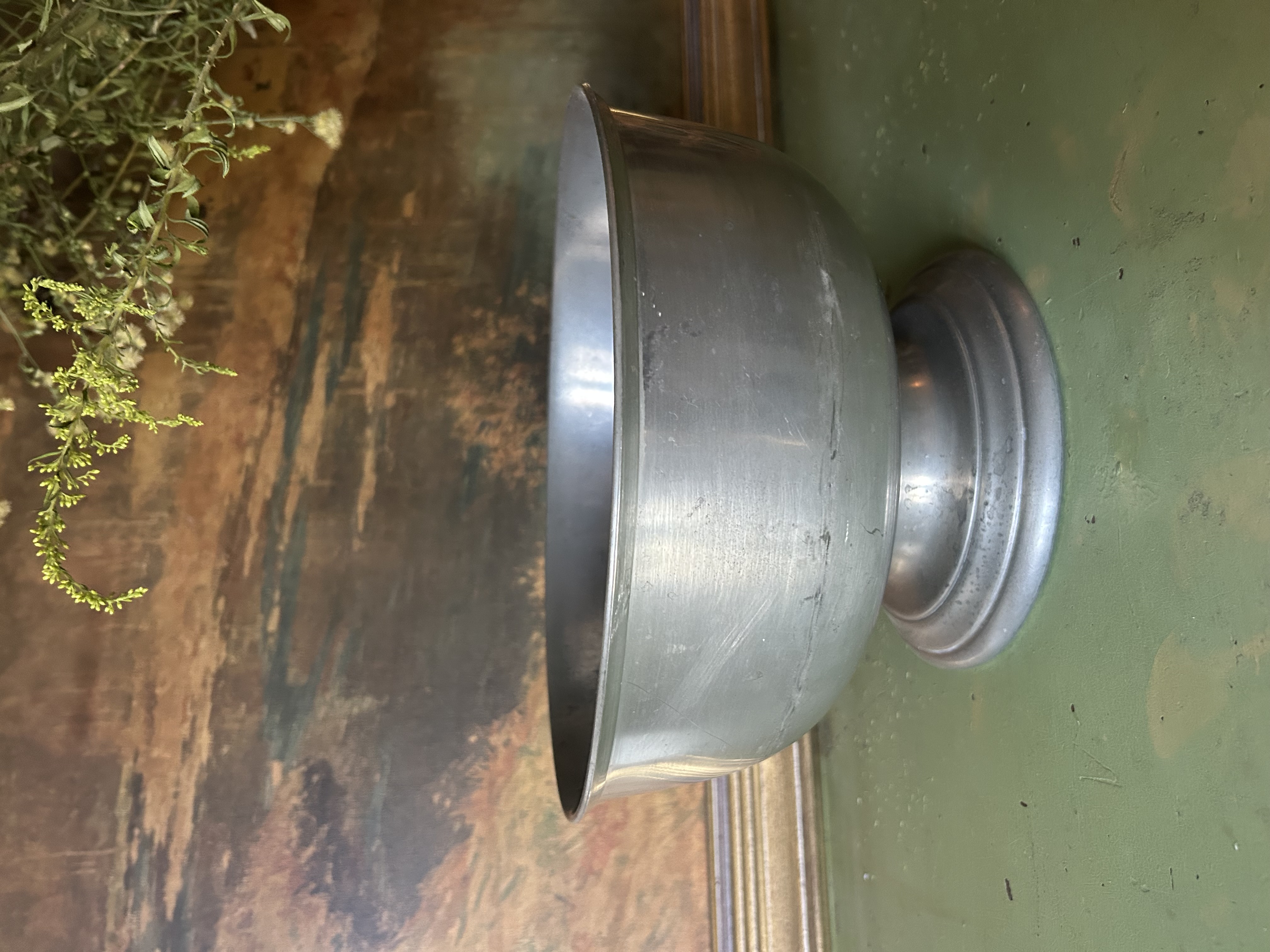 Vintage Pewter Punch Bowl