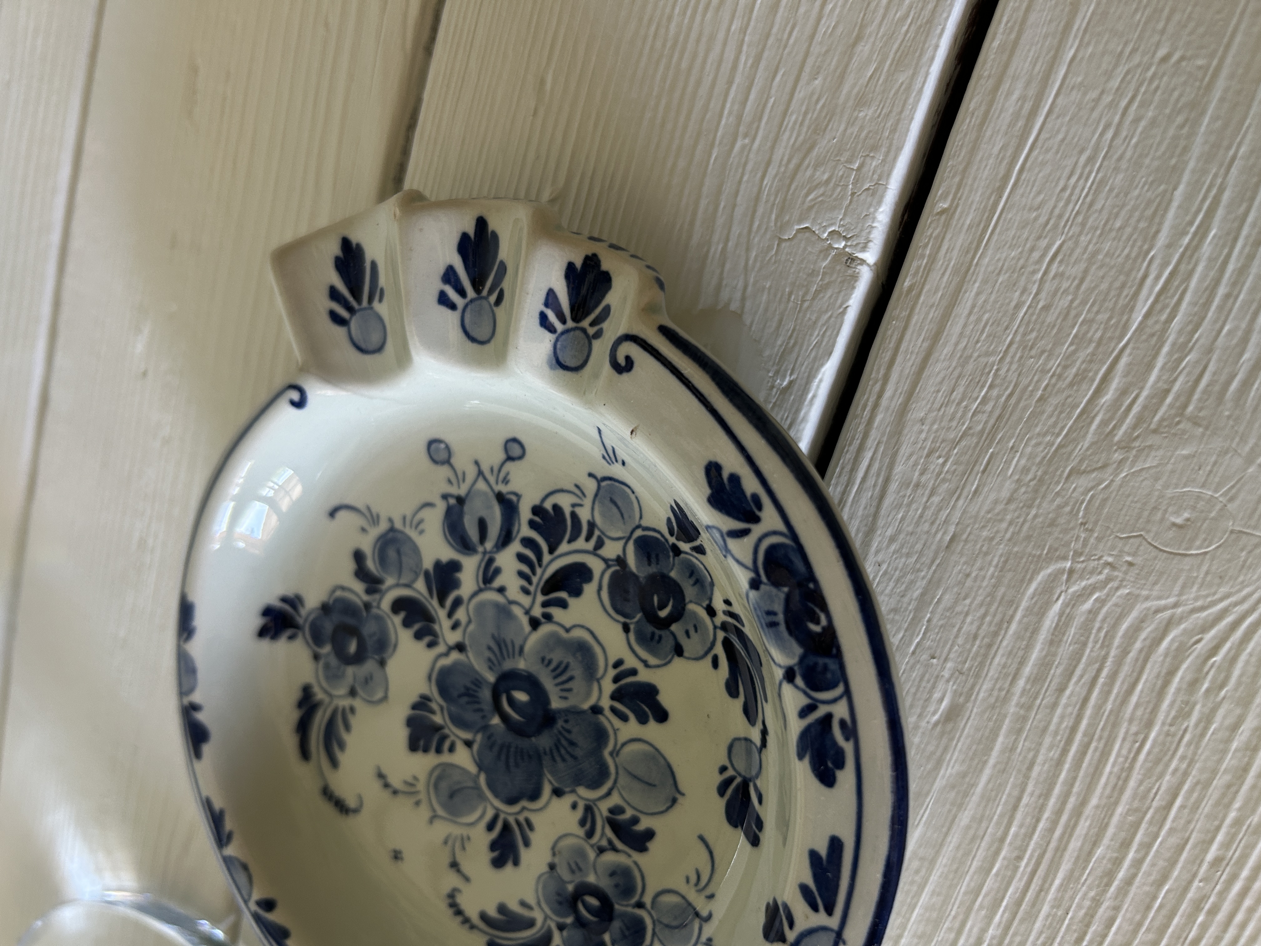 Hand-Painted Blue Delft Ceramic Ashtray