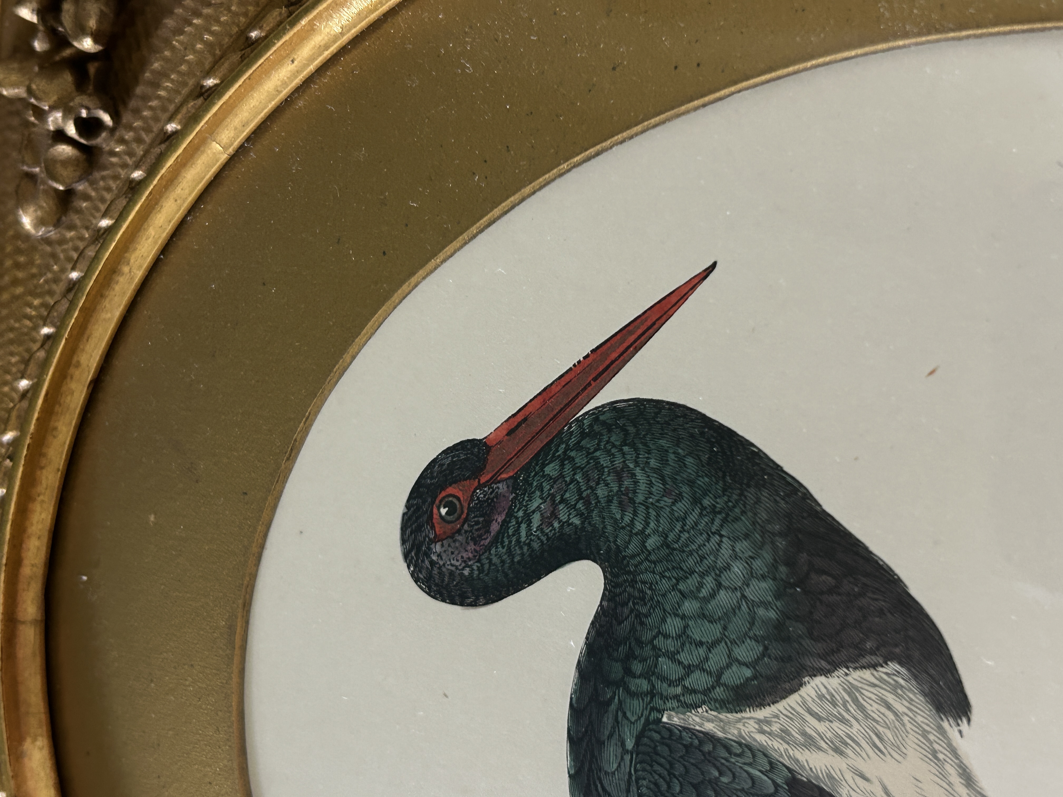 Antique Framed Morris Stork Engraving